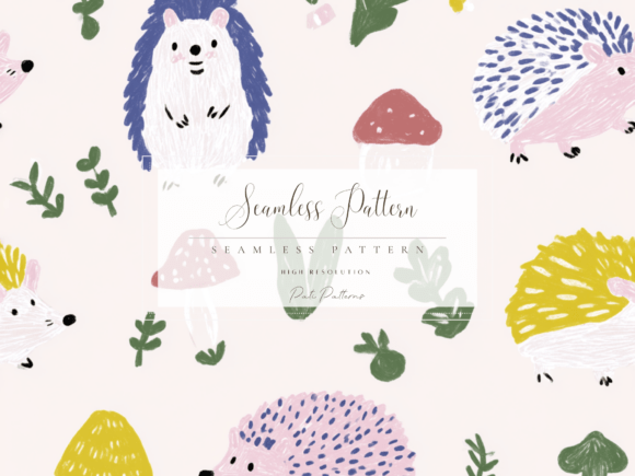 Download Cute Whimsical Hedgehog Seamless Pattern PNG for Kids Crafts - Pattern Collection
