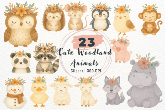 Download Watercolor Cute Woodland Animals Clipart - Watercolor Collection