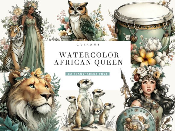 Download Watercolor African Queen Clipart - Watercolor Collection