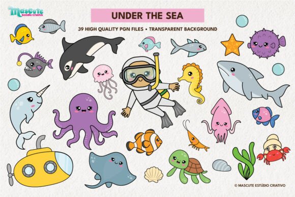 Download Under the Sea Cute Ocean Animals Clipart - Cute ocean animals Collection