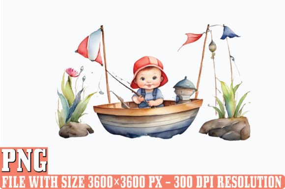 Download Watercolor Fishing Baby Clipart Sublimat - Watercolor Collection