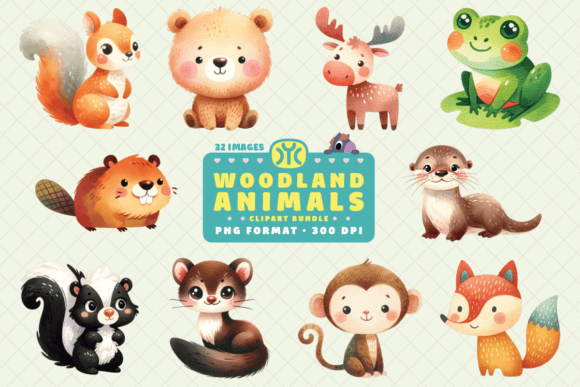 Download Watercolor Woodland Animals Clipart PNG - Watercolor Collection