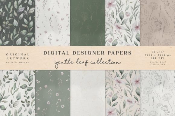 Download Gentle Leaf Seamless Patterns - Pattern Collection