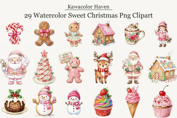 Download Watercolor Sweet Christmas Png Clipart - Watercolor Collection