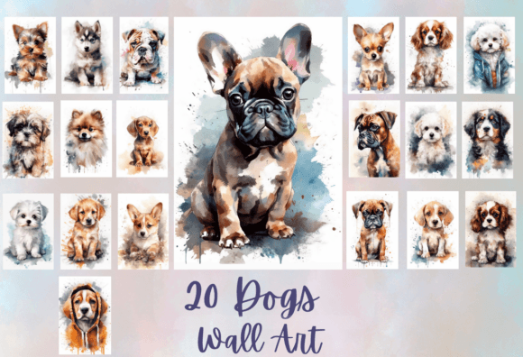 Download 20 Watercolor Dogs Wall Art Jpg - Watercolor Collection