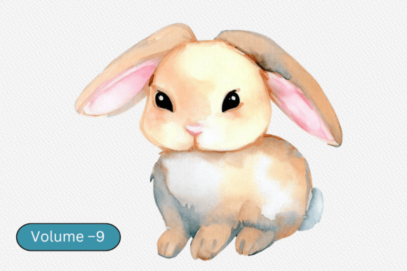 Download Bunny Watercolor Animal Baby Volume –9 - Watercolor Collection