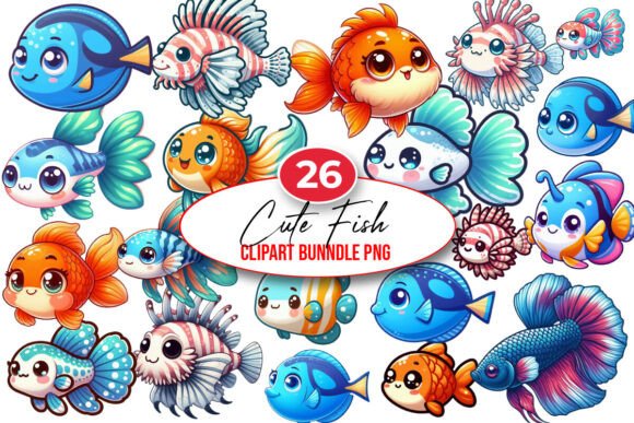 Download Watercolor Cute Fish Clipart PNG - Watercolor Collection