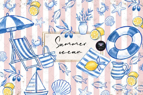 Download Summer Sea Ocean Clipart Watercolor - Watercolor Collection