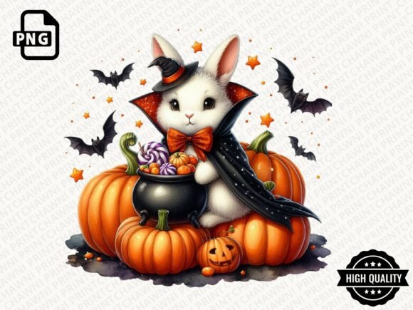 Download Watercolor Halloween Animal Clipart PNG - Watercolor Collection