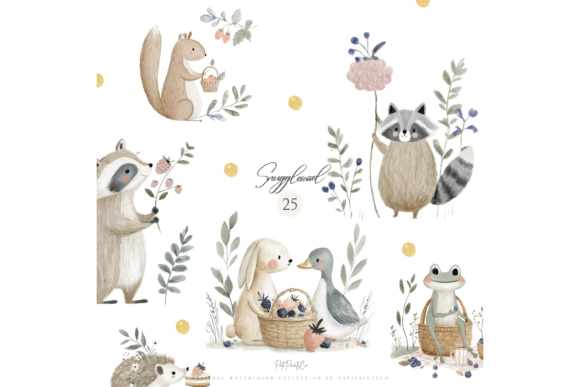 Download Watercolor Woodland Animals Clipart Set - Watercolor Collection