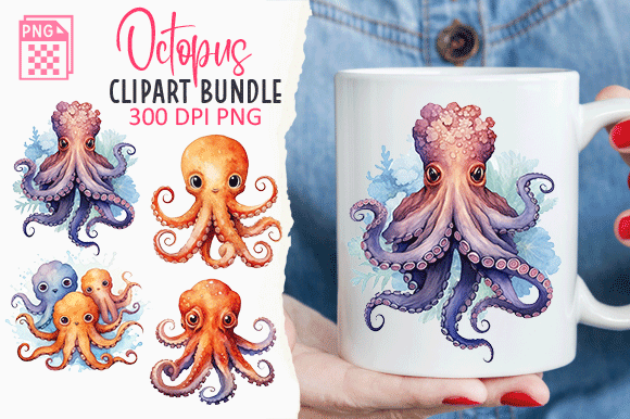 Download Octopus Clipart Bundle,png Clipart - Octopus clipart Collection