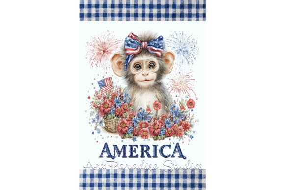 Download Patriotic Monkey Art for Designers - Monkey Collection