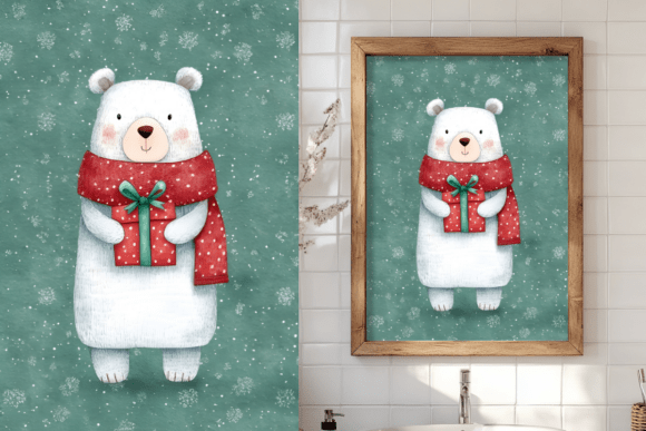 Download Watercolor Bear, Polar Bear, Christmas - Watercolor Collection