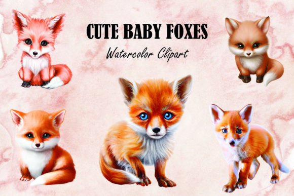 Download Cute Baby Fox Watercolor Clipart Png - Watercolor Collection