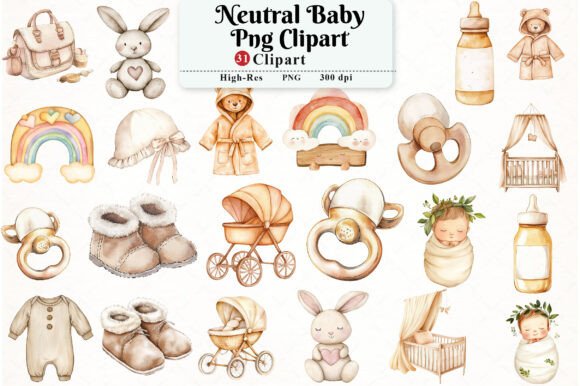 Download Neutral Baby Watercolor Clipart - Watercolor Collection