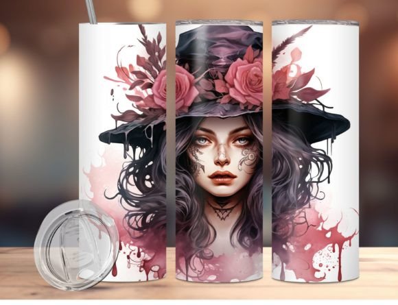 Download Watercolor Witch Halloween Tumbler Wrap - Watercolor Collection
