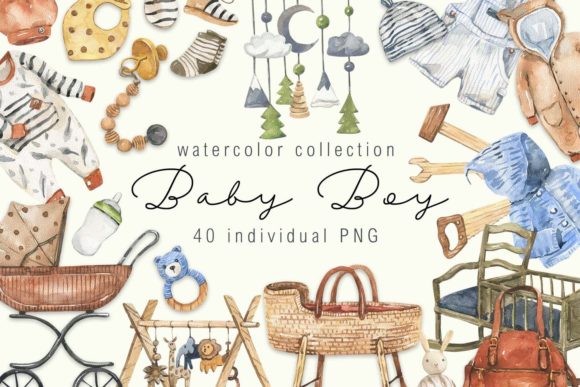 Download Watercolor Baby Boy Clipart - Watercolor Collection