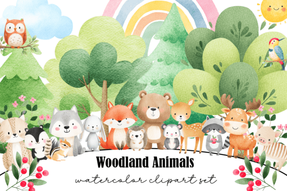 Download Watercolor Woodland Animals Clipart - Watercolor Collection