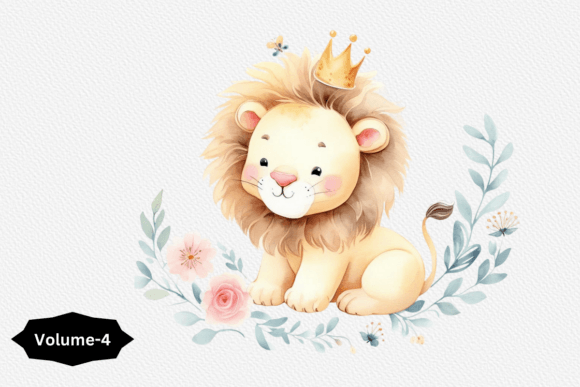 Download Watercolor Lion Cliparts Volume –4 - Watercolor Collection