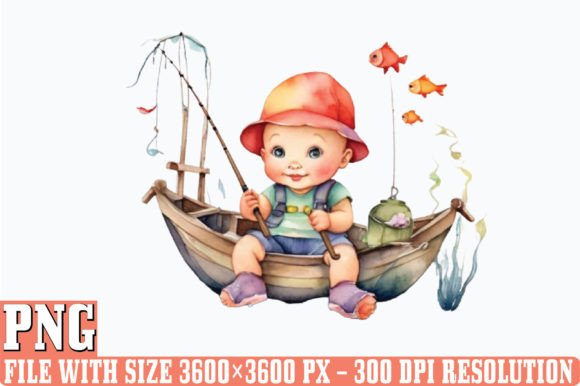 Download Watercolor Fishing Baby Clipart Sublimat - Watercolor Collection