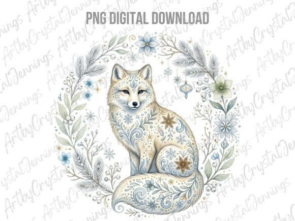 Download Watercolor Winter Folk Art Fox PNG - Watercolor Collection