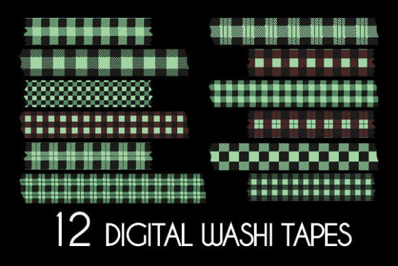 Download Light Green Plaid Washi Tapes Patterns - Pattern Collection