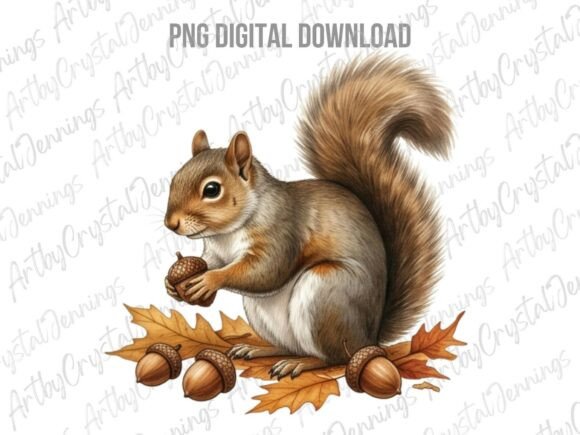 Download Cute Watercolor Squirrel Clipart PNG - Watercolor Collection
