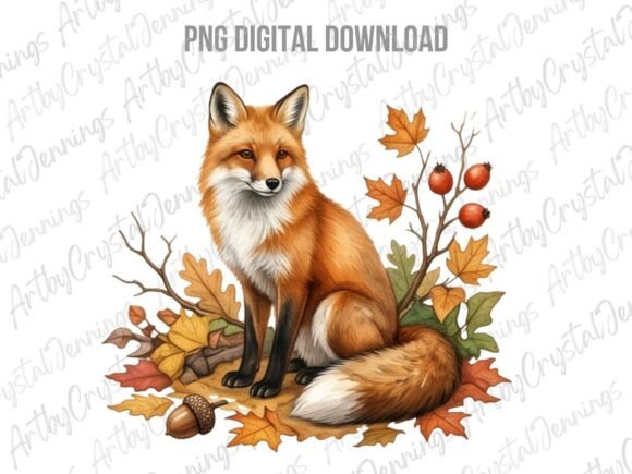 Download Autumn Fox Watercolor Clipart PNG - Watercolor Collection