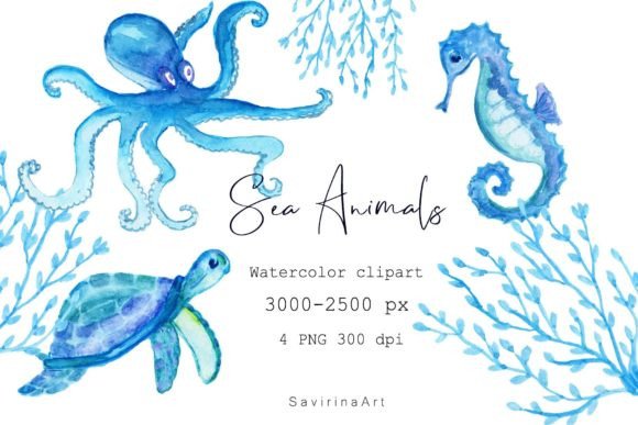 Download Watercolor Clipart Sea Animals Seahorse. - Watercolor Collection