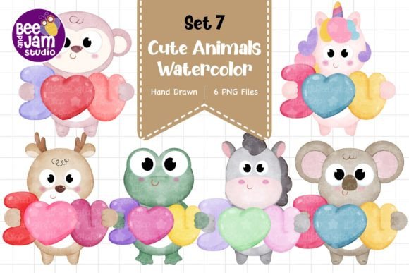 Download Cute Watercolor Animal Designs, PNG File - Watercolor Collection