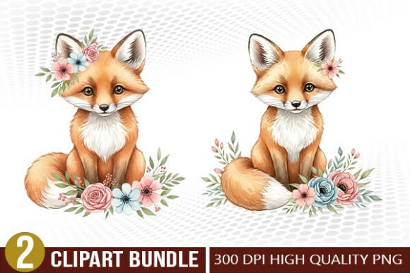 Download Watercolor Baby Fox PNG Clipart PNG Set - Watercolor Collection