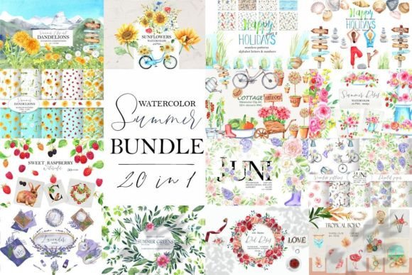 Download Watercolor Summer Bundle - Watercolor Collection