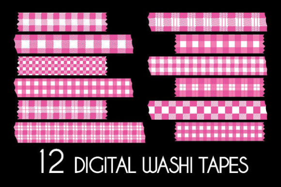 Download Bright Pink Plaid Washi Tapes Patterns - Pattern Collection