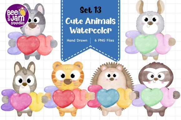 Download Cute Watercolor Animal Designs, PNG File - Watercolor Collection