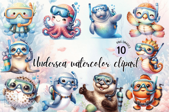 Download Animals Undersea Watercolor Clipart - Watercolor Collection