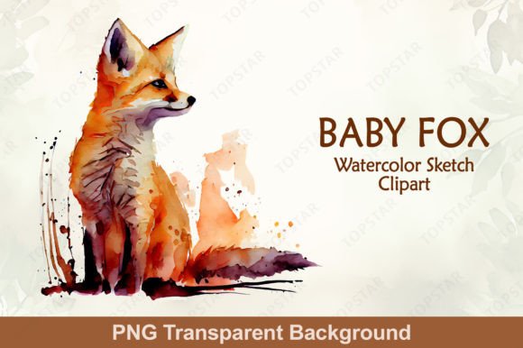 Download Baby Fox Watercolor Clipart PNG - Watercolor Collection