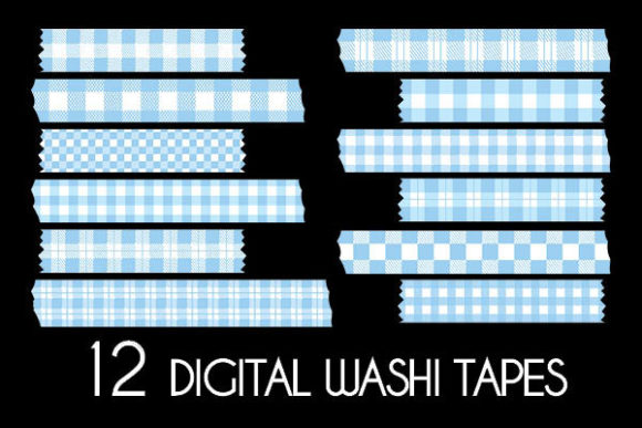 Download Pastel Blue Plaid Washi Tapes Patterns - Pattern Collection