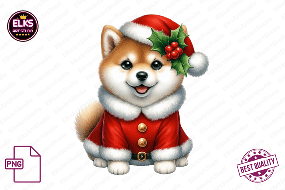 Download Watercolor Christmas Puppies Clipart - Watercolor Collection