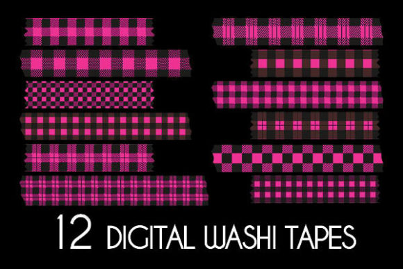 Download Bright Plaid Pink Washi Tapes Patterns - Pattern Collection