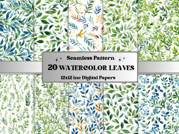 Download Seamless Watercolor Gentle Leaf Pattern - Pattern Collection
