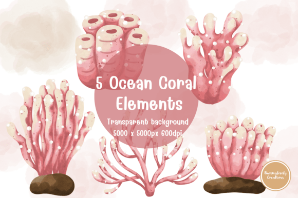 Download Watercolor Pink Coral Clipart Set - Watercolor Collection