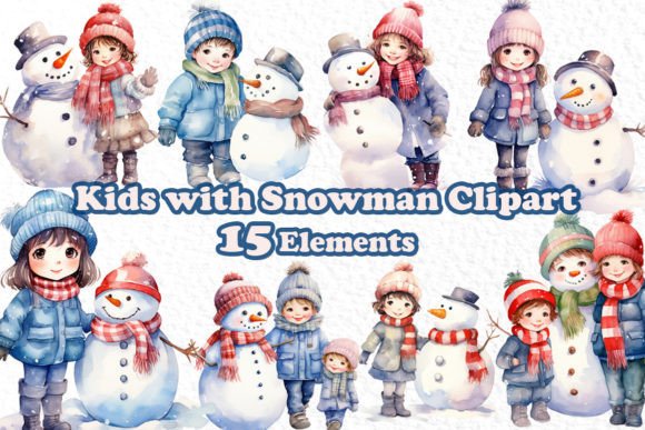Download Watercolor Snowman Clipart Winter Kids - Watercolor Collection