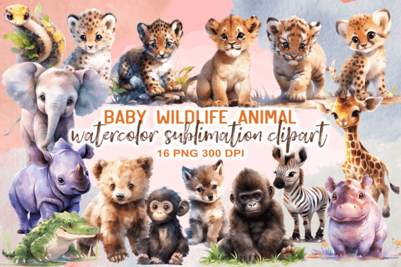 Download Watercolor Baby Wildlife Animal Clipart - Watercolor Collection