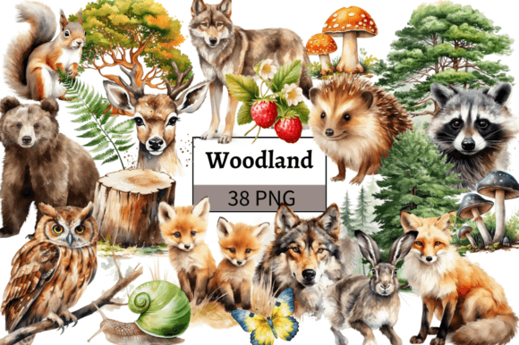 Download Watercolor Woodland Animals Illustration - Watercolor Collection