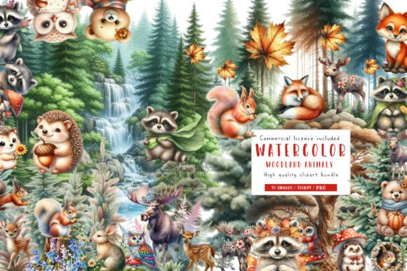 Download Watercolor Woodland Animals Clipart - Watercolor Collection