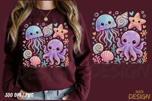 Download Cute Ocean Animals PNG Sublimation - Cute ocean animals Collection