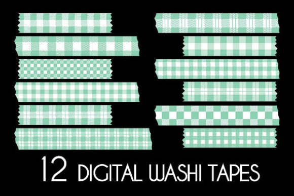 Download Mint Plaid Washi Tapes Patterns - Pattern Collection