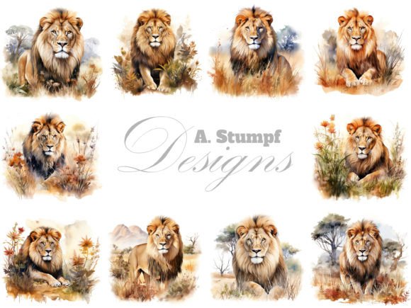 Download Lion Clipart Watercolor Animal Bundle - Watercolor Collection