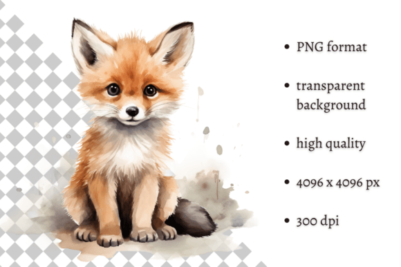 Download Watercolor Woodland Baby Fox PNG Clipart - Watercolor Collection