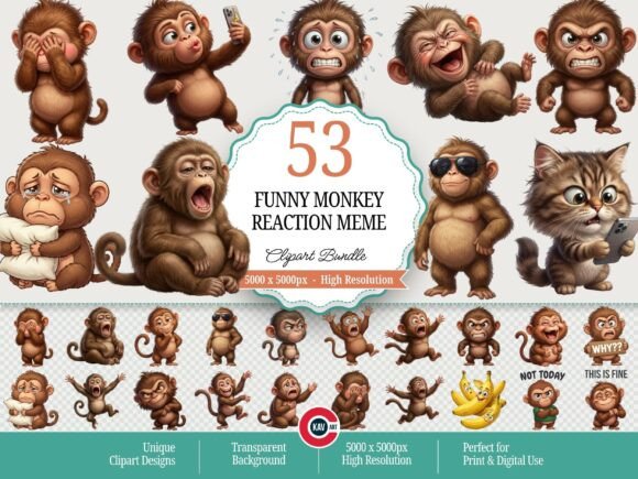 Download Funny Monkey Reaction Meme Cliparts - Monkey Collection